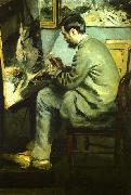 Bazille at his Easel Pierre Renoir